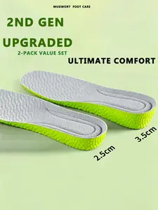 Invisible Height Increase Insoles 2.5cm/3.5cm, 2ND GEN Upgraded 2-Pack, Soft Breathable Shoe Lifts for Sports Shoes & Boots