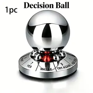 Decision Ball Metal Fortune Telling Ball, Stress Relief Toy for Home Office, Desk Decoration, Perfect Gift for Parties and Events