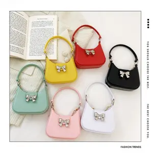2026 New Jelly Bag Bow Stray Bag Moon Bag Daily Versatile Children's Bag One Shoulder Crossbody Women's Bag