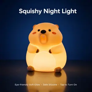 Cute Marmot-Shaped Silicone Touch Night Light-Bedside Lamp, Children' s Lamp, Gift for Girls, and RoomDecor. Night Light, Soft Light, Bedroom Lamp, AmbientLight. Marmot Nursery Night LightNight Light, TableLamp, Baby Lamp, Cartoon, Anime, Boys, Kids