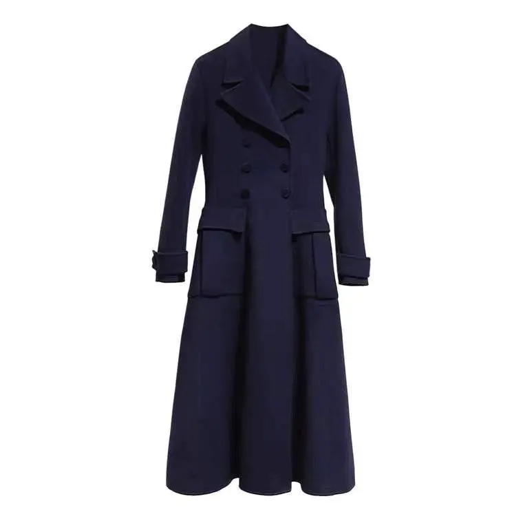 Double breasted winter cashmere wool coat