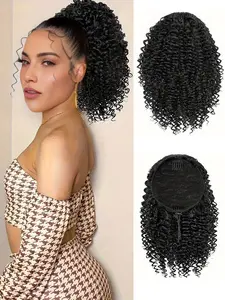 Women Curly Ponytail Extension, 12 Inch Fake Ponytail, Synthetic Material, Includes 2 Clips, Easy-To-Use Design