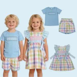 I love Mama Mothers day kids girls summer outfit