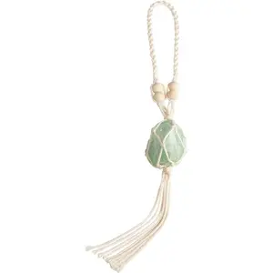 Natural Green Fluorite Meditation Healing Crystal Feng Shui Hanging Decoration Suitable for Car, Window, Home Decor