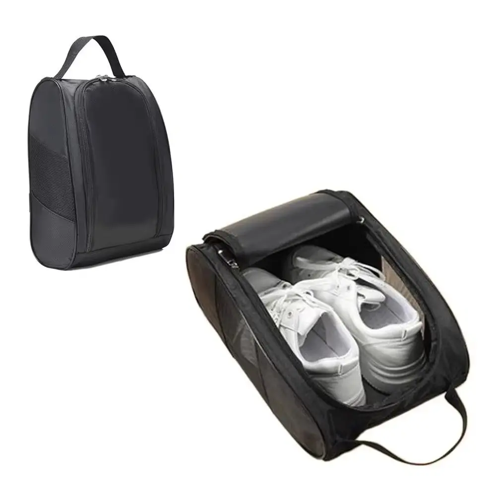 Portable Golf Shoe Bag, Oxford Cloth Shoe Carrier, Breathable Lightweight, Dustproof Handbag, Ideal for Football & Tennis Shoes, Golf Accessory