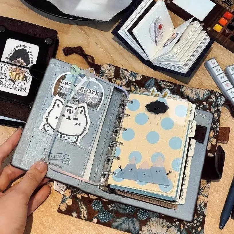 New Hot Selling Sea Salt Chocolate A7 Loose-leaf Book High-quality Student Hand Account Diary Notebook Notepad, A
