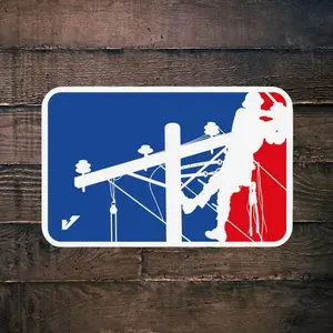 Major League Lineman Sticker, LINEMAN Hard Hat Sticker, Gift for Electrician, Decals for Hard Hat- Cars, Trucks, Laptops, Coolers, Toolboxes, Windows & More Waterproof Vinyl Sticker