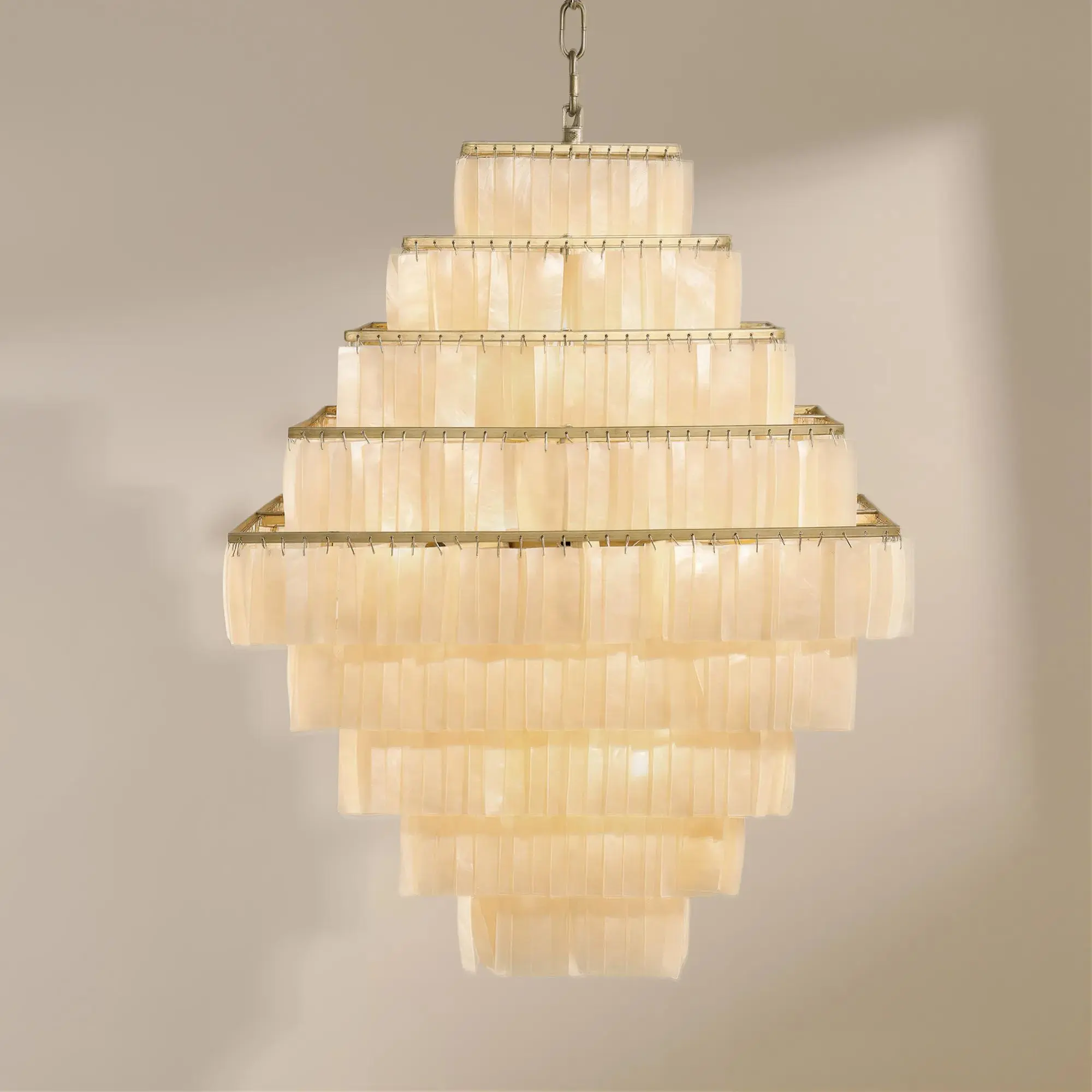 Z Gallerie Soleil Capiz Chandelier 25"H