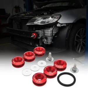 Quick Release Hood Pins & Bumper Latch Kit Automotive Accessories: Heavy-Duty Fastener Set with Locking Washers for Car Truck SUV, Easy Install & Enhanced Safety, Front/Rear Bumper Hood Trunk Compatibility