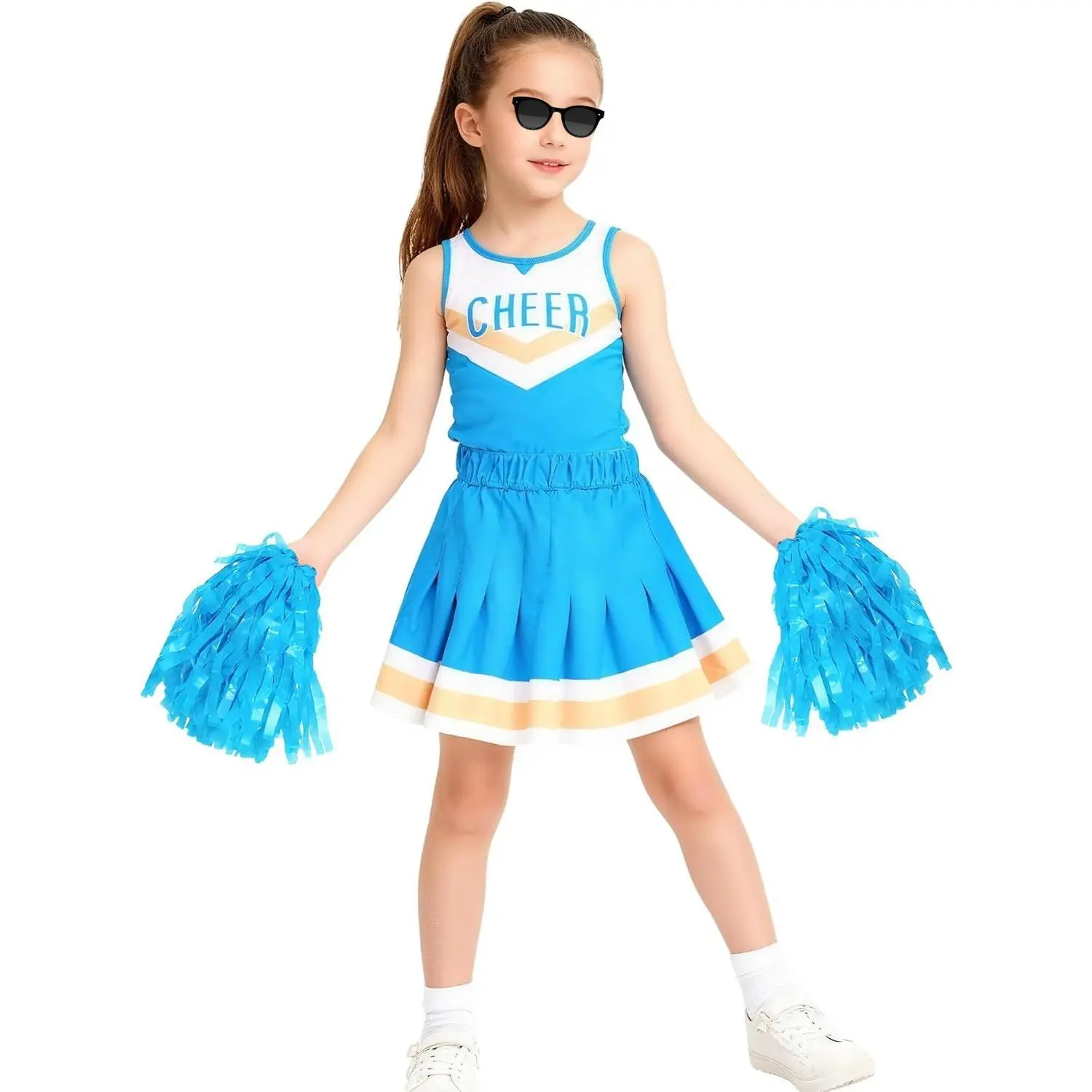 X-CPA10 Ice Blue Cheerleader Costume for Girls Cheerleading Outfit for kids  Cheer Up Halloween Cosplay Birthday Gifts - TikTok Shop