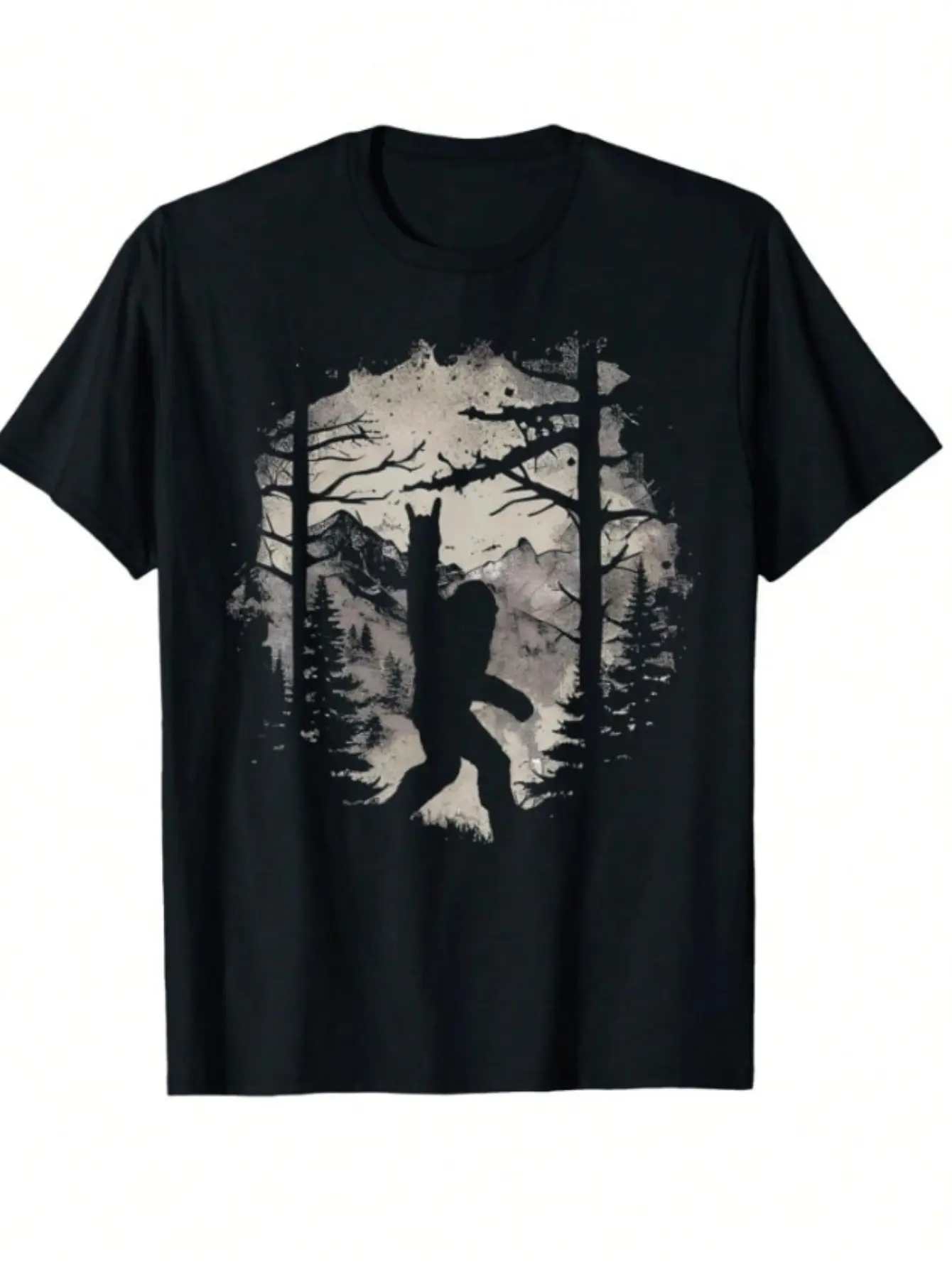 s Black Wolf  Forest T-Shirt - 100 Cotton Casual