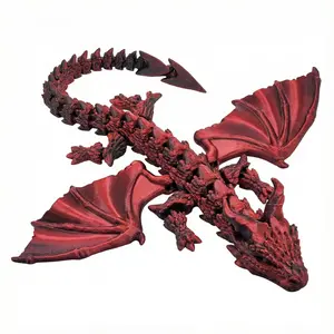 3D Printed Dragon with Wings, Mythical Dragon Toy for Kids, Fantasy Creature Figurine with Detailed Wings, Unique 3D Printed Collectible for Boys & Girls, Educational Play