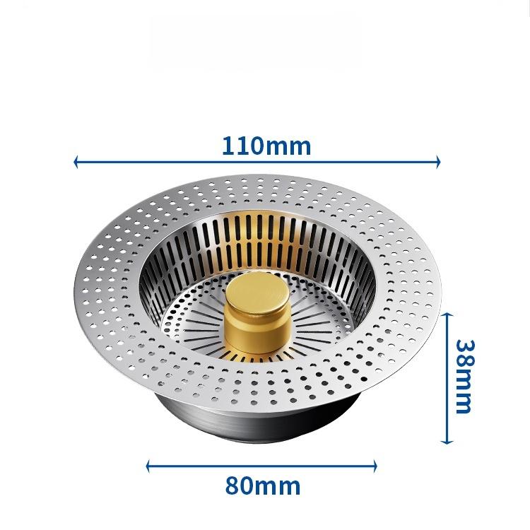 Stainless Steel Kitchen Sink Filter Sink Universal Sink Bounce Core Drainer kitchen sink Stainless Steel sink  drain Sink Drain Strainer 3-in-1