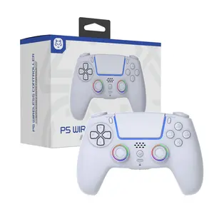 Wireless Gaming Controller Pro for PS5 with LED RGB Light– Compatible with Playstation 5,Dual Vibration, Motion Sensing, Programmable Buttons & 1000mAh Fast-Charging Battery