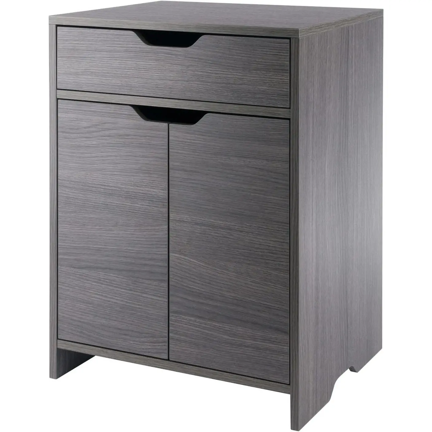 Wood Nova 1-Drawer Storage Cabinet - Charcoal