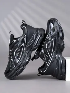 Men's Sporty Sneakers, Breathable Mesh Air Cushion, Shock Absorbing Soft Sole, All Season, Gym Running, Outdoor, Streetwear, Sporty Running Shoes