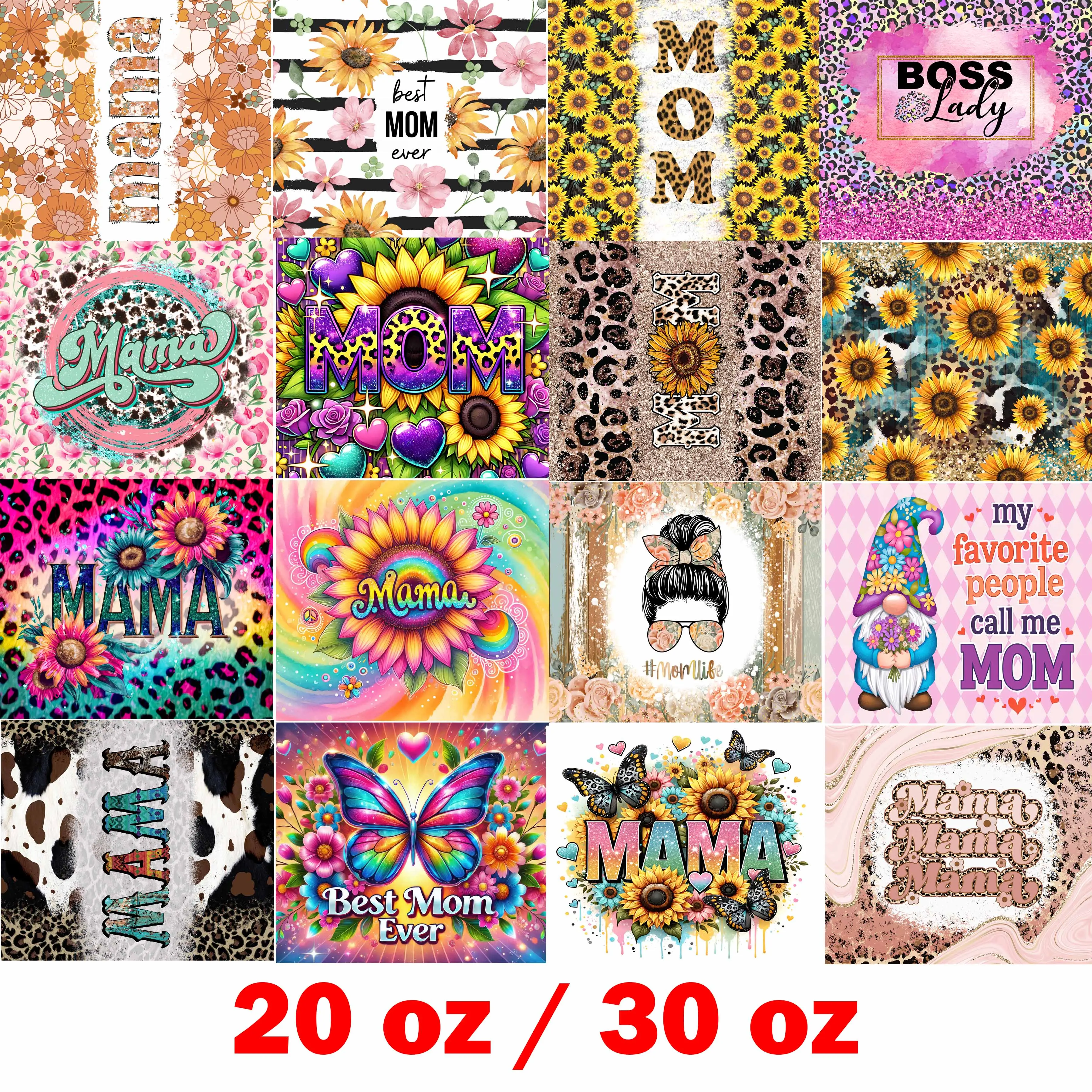 Sublimation Tumbler Wraps  Mothers Day Mama Mom Pack