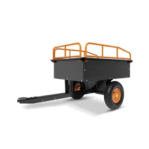 750 LBS Heavy-Duty Steel Dump Cart , Garden Utility Trailer with Removable Tailgate ,Foot Pedal Release, Universal Hitch for ATV UTV Lawn Mower Tractor