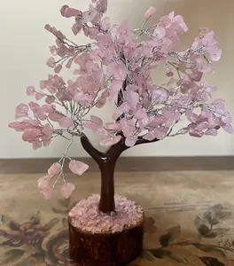 Rose Quartz Gem Tree, 300 Gems - 10"