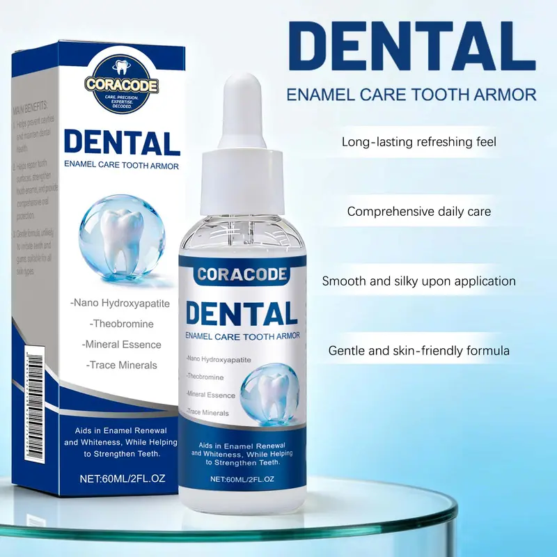 CORACODE Tooth Armor Liquid Drops for Sensitive Teeth, Enamel Care Drops to Support Stronger Teeth & Soothe Sensitivity， Daily Oral Care Routine 60 ml