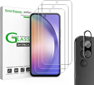amFilm for Samsung 3+1 Pack Tempered Glass Screen Protector for Samsung Galaxy A14/A24/A33/A32/A22/A51/A52/A72/A73/A15 with Camera Lens Protector, Case Friendly, Easy Installation and Bubbles-Free