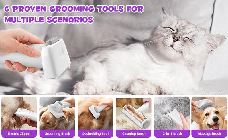 Homeika Dog Grooming Vacuum Kit - 3L Vacuum with 7 Tools, Low Noise Electric Clipper and Brush for Pet Shedding at Home Homeika Dog Grooming Vacuum Kit - 3L Vacuum with 7 Tools, Low Noise Electric Clipper and Brush for Pet Shedding at Home