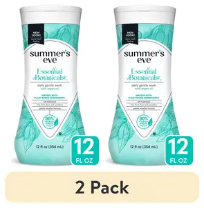 (2 Pack) Summer'S Eve Essential Botanicals Gentle Wash with Argan Oil, Ph Balanced, 12 Fl Oz MedTech