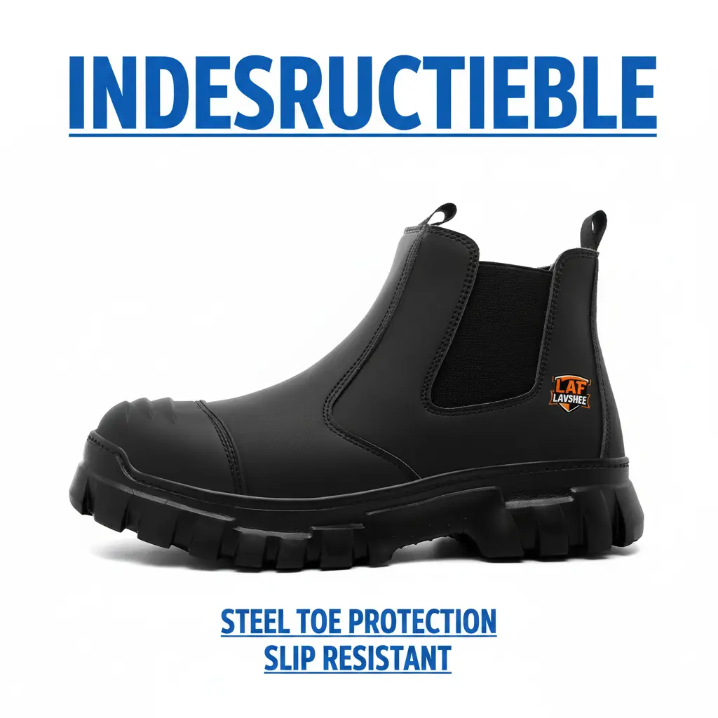 Brown Safety Work Shoes Unisex, Lightweight Steel Toe Sneakers, Breathable Fit, Splash Resistance and Anti Puncture Sole for Warehouse Shifts, Delivery Routes and Jobsite Use