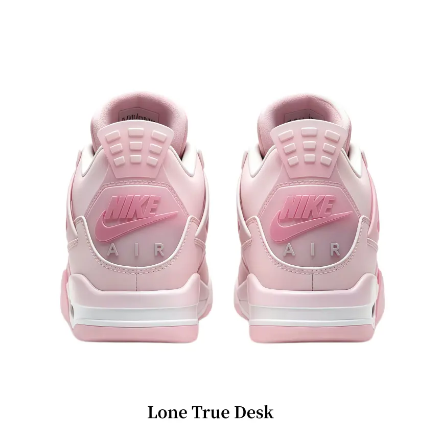 Unisex Soft Blush Gradient Mid-Top Retro Leather Sneakers, Fine Smooth Material, Grid Mesh Panels, Pale Flat Layers, 2-Tone Foam Cushion, Anti-Slip Rubber Sole, Collectible Sports Footwear for Dating, Street Use