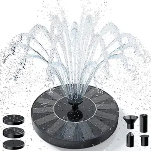 1.4W Solar Bird Bath Fountain with 4 Fixed Rods, Solar Fountain Pump with Upgraded Solar Panels, Solar  Floating Water Fountain Pump for Bird Bath, Ponds, Garden, Fish  and Outdoor