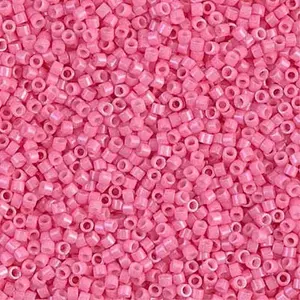 Dyed Opaque Carnation Pink 11/0 delica beads || DB1371