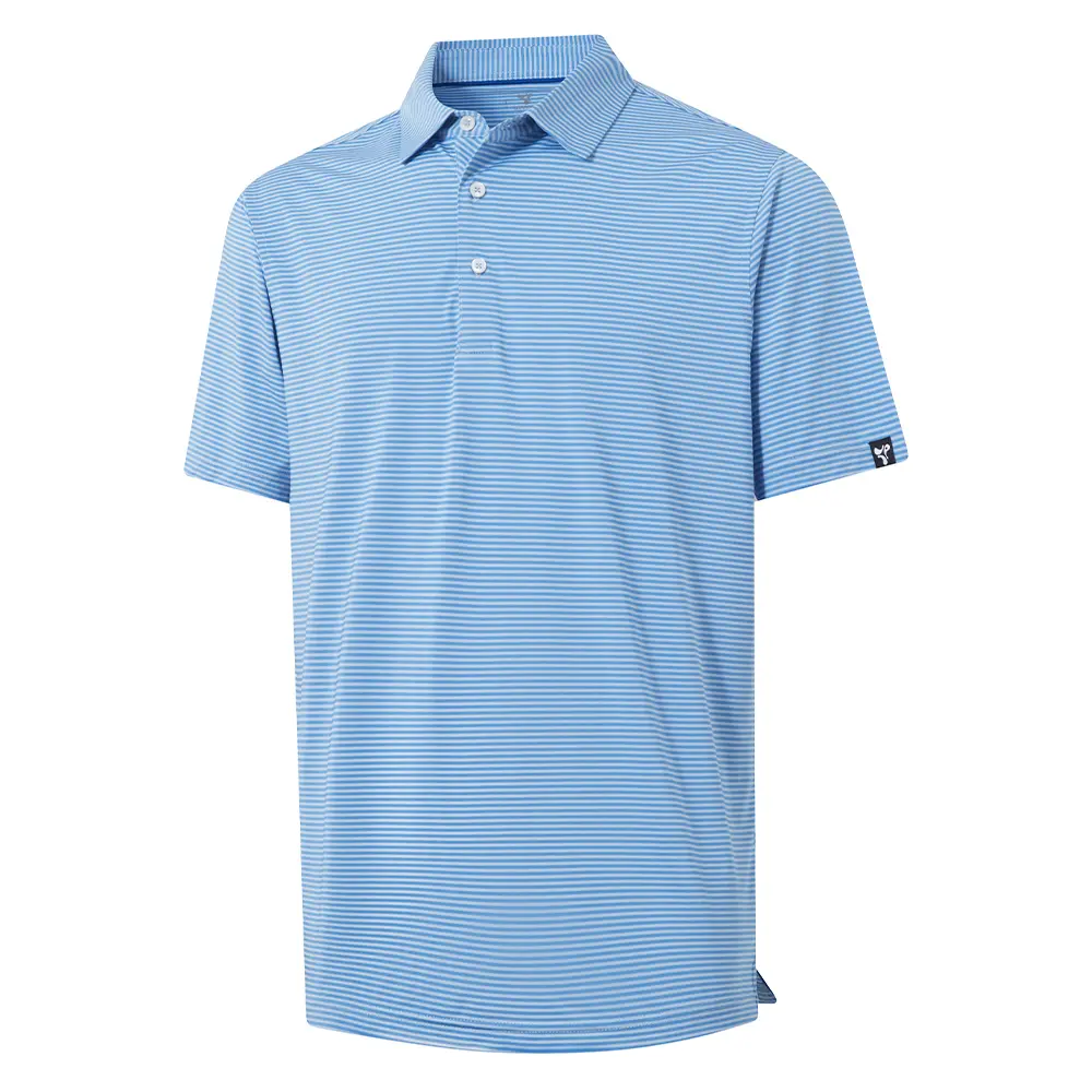 DTWOOO Men's Striped Golf Polo Shirt, Short Sleeve Polyester Knit Performance Top with Moisture Wicking Dry Fit for Golf Sports Wear, Active Sportswear, Athletic Sports Top, Casual Sporty Shirt