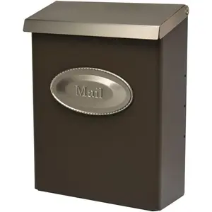 Designer Galvanized Steel Wall-Mount Mailbox, DVKPBZ0AM, Venetian Bronze, Medium