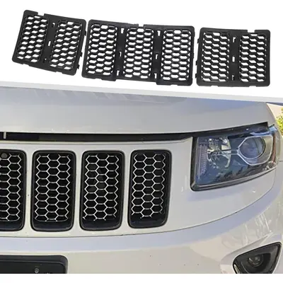 JeCar Grille Inserts For 2014-2019 Jeep Cherokee KL - Black ABS Trim Kit