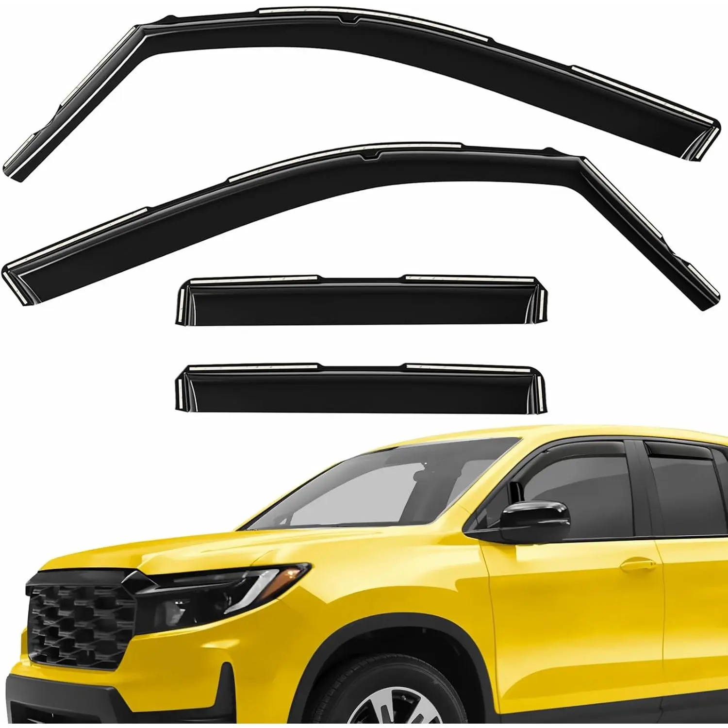 Extra Durable Window Deflectors in-Channel Window Visors Rain Guards Fit for Honda Ridgeline 2017-2026, Sun Visors, Wind Vent for Shades, Exterior Car Accessories - 4 pcs.AG0856 Extra Durable Window Deflectors in-Channel Window Visors Rain Guards Fit for Honda Ridgeline 2017-2026, Sun Visors, Wind Vent for Shades, Exterior Car Accessories - 4 pcs.AG0856