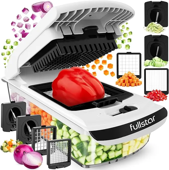 Pro Original Vegetable Chopper - 1-in-1 Kitchen Prep Gadget with Container, Spiralizer, Fruit Cutter, Onion Dicer - Mini Food Processor & Gift Option