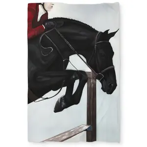 360 stand Twin Extra Long Equestrian Duvet Cover - Printed Face, Vibrant Equestrian Art, Soft Fabric, Home Decor Bedding Linen for Riding Competition, Vibrant Art