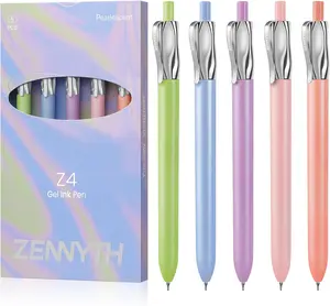 Premium Gel Pens, 5-Pack Retractable 0.5mm Black Ink Pens, Luxury Aesthetic Fluid Design, Smooth Quick-Dry Writing Pens for Journaling, Note-Taking, Office, School Supplies (Z4 5PCS Pearlescent) high-end series cozy stationery