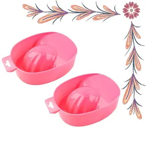 2 Pack Manicure Soaking Bowls – Nail Soak Off Trays for Acrylic & Gel Removal, Reusable Hand Spa Tools for Nail Art, Cuticle Care & Hand Wash Treatments