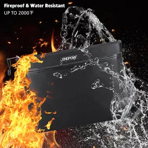 2-Compartment Fireproof Storage Bag, 5200°f Heat Resistant, Waterproof Zipper, Protects Valuable Items at Home, Secure Organizer
