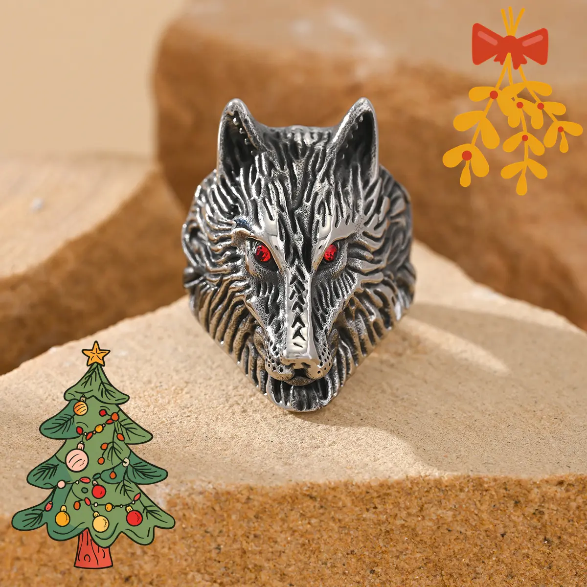 1pc Wolf Head Ring - Western Style, Exquisite Fashion Costume Jewelry, Women's Ring, Suitable for Daily Wear, Birthday Gift for Boyfriends, Western Style Rings, Wolf Head Rings