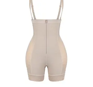 Tights corset Zipper breasted jumpsuit Waist lift hips padded cotton body Shapewear