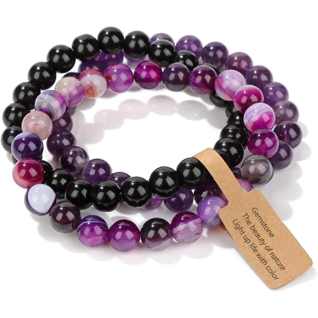 09 8mm Amethyst & Purple Agate