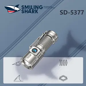 【SD-5377】 SmilingShark M80 LED Flashlight 18350 Battery USB Rechargeable 4 Modes Water Resistant Aluminum Alloy Portable for Outdoor Camping Everyday Use
