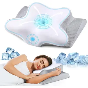 Neck Pillow Cervical Memory Foam Pillows, Cooling Contour Pillow for Neck Pain Relief, Ergonomic Orthopedic Bed Pillow for Side Back Stomach Sleepers with Breathable Pillowcase Bespillow