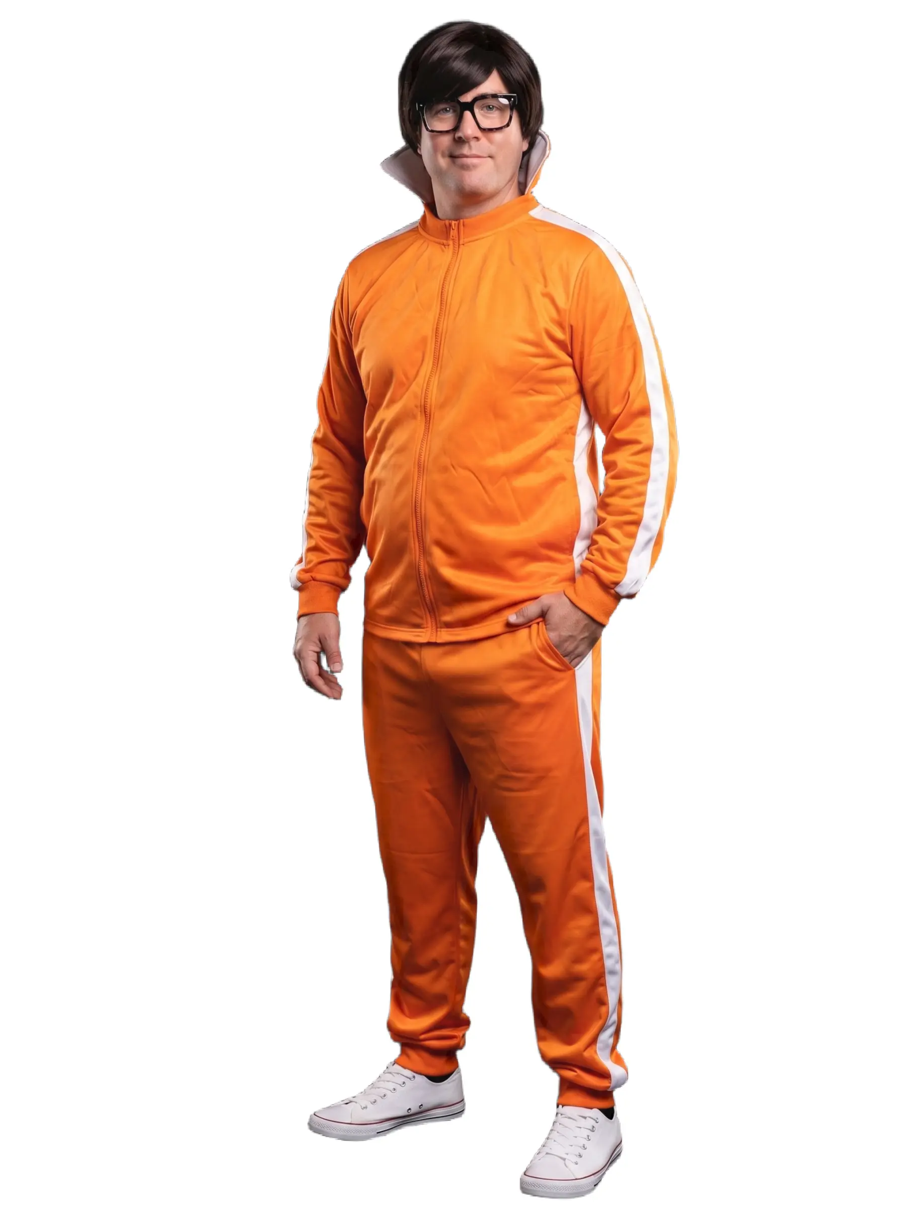 Orange Sports Suit Tech Villain Halloween Costume Set Complete Cosplay
