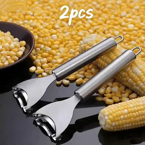 2 Counts Corn Peeler, Stainless Steel Corn Stripper Tool for Efficient Corn Kernel Removal