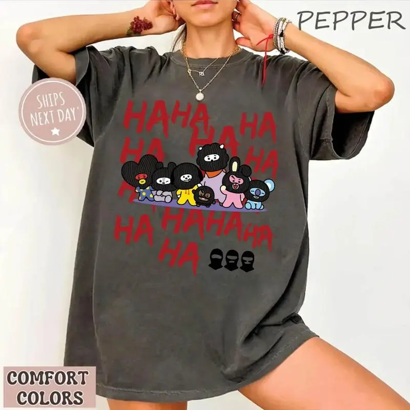 Comfort Colors K-Pop Hooligan BT21 Cartoon Characters Tee, Arirang Album Retro 90s Shirt Unisex, Gifts For Fan