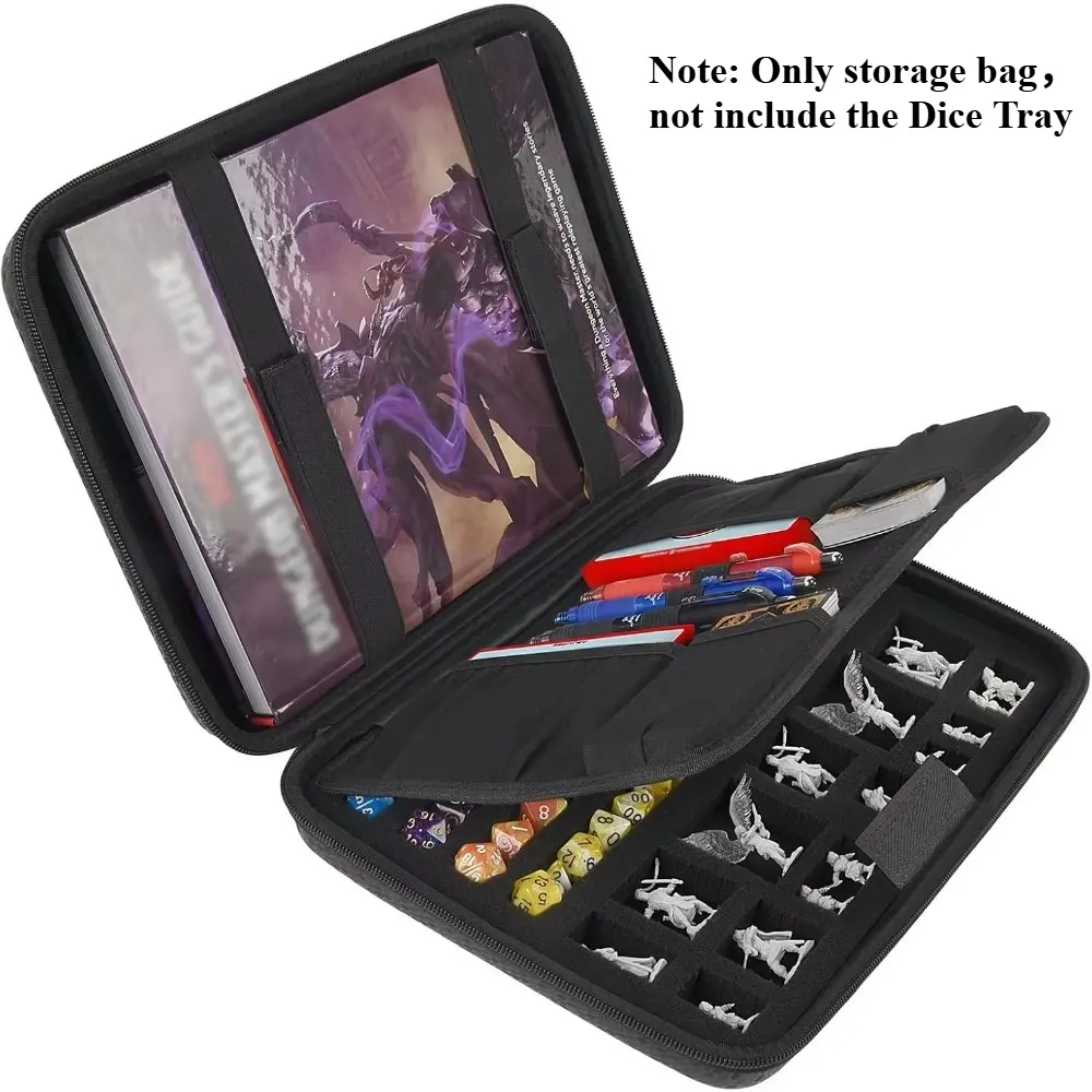 Dice Tray Box for DND Dice Set for D&D, Rolling Trays Polyhedral Dices Storage Bag Holder Dice Organizer for Dungeons and Dragons for RPG（Bag Only)