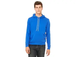 Bella 3719 Unisex Poly-Cotton Fleece Pullover Hoodie - True Royal, Small, Kangaroo, Plush